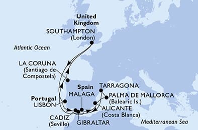 United Kingdom, Portugal, Spain, Gibraltar